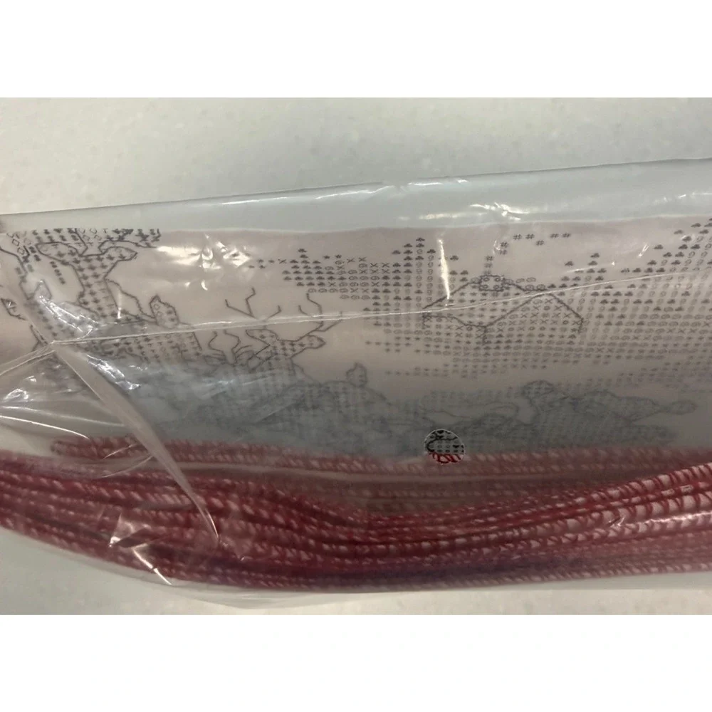 Herrschners Vintage Santa Stamped Cross Stitch Table Runner & Napkins Kit - NOS